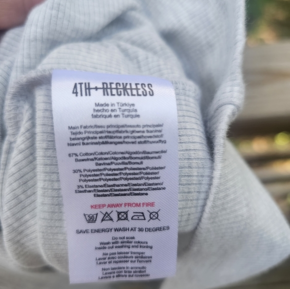 ASOS 4th And Reckless Ribbed Cotton Tank Dress In Light Gray Size 14 - Picture 5 of 6